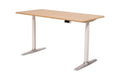 Essential One Standing Desk, white frame and oak top, front view