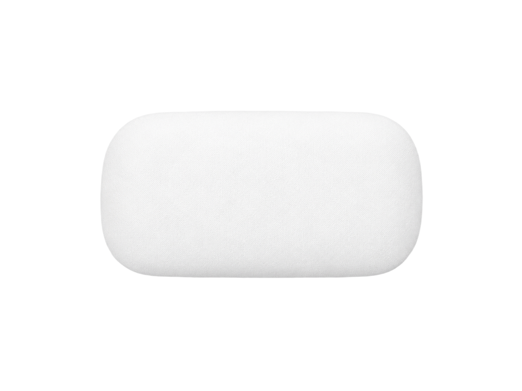 Front overhead view of the white mouse wrist rest on the standard gallery tile