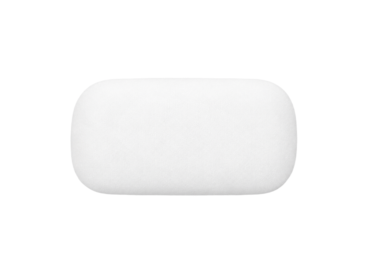 Front overhead view of the white mouse wrist rest on the standard gallery tile