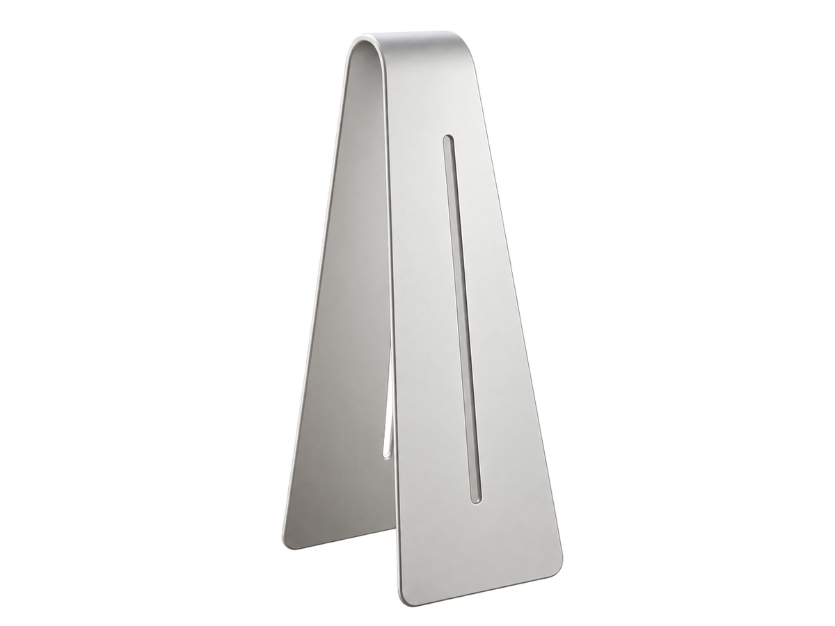 Silver aluminum headphone stand, product-only view