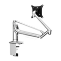 Deskmith silver single-monitor arm with desk-clamp base