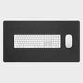 Napa Leather Desk Mat, top view with a white keyboard and mouse