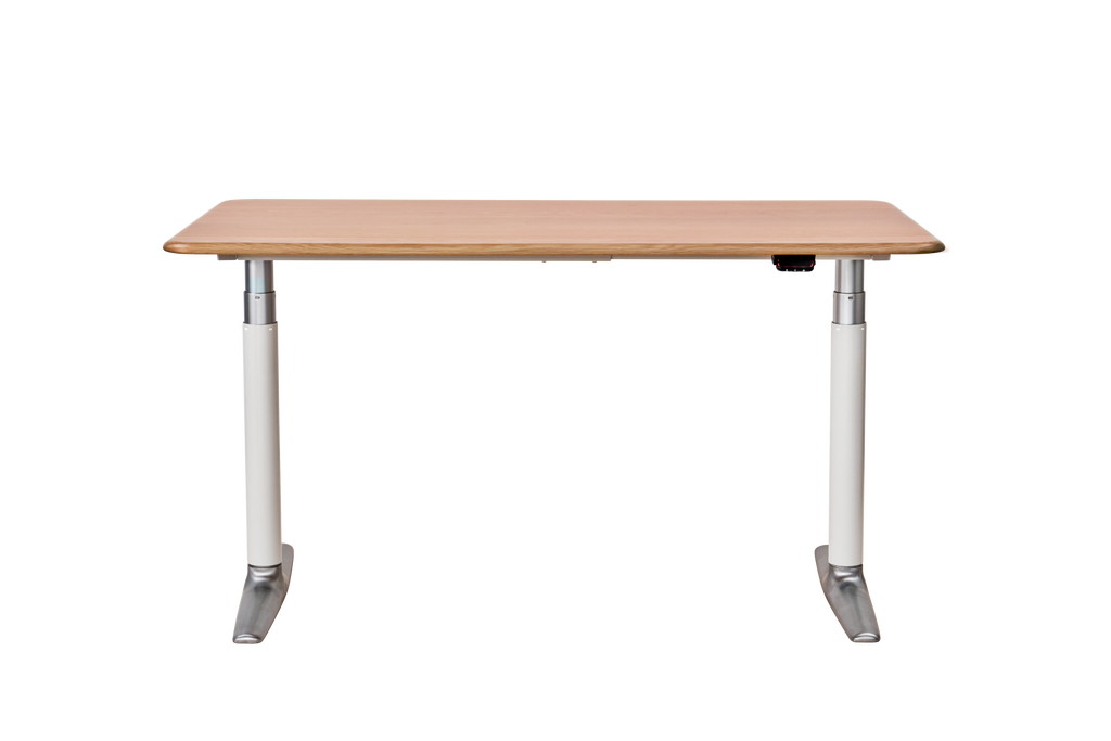 Nature Oak Standing Desk, front studio view