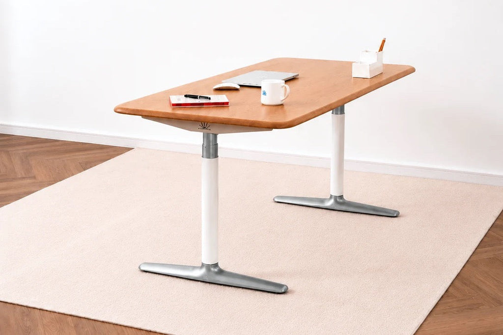 Nature Oak Standing Desk — front studio view