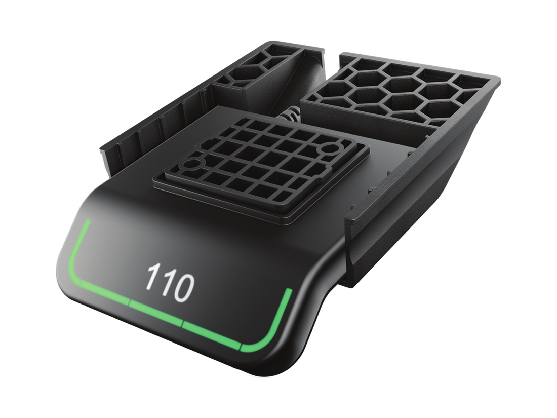 Official under-edge desk panel with display, green reminder light, and mounting housing