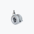 Matte-silver Standing Desk Caster with TPU wheel, locking brake and M8 threaded stem