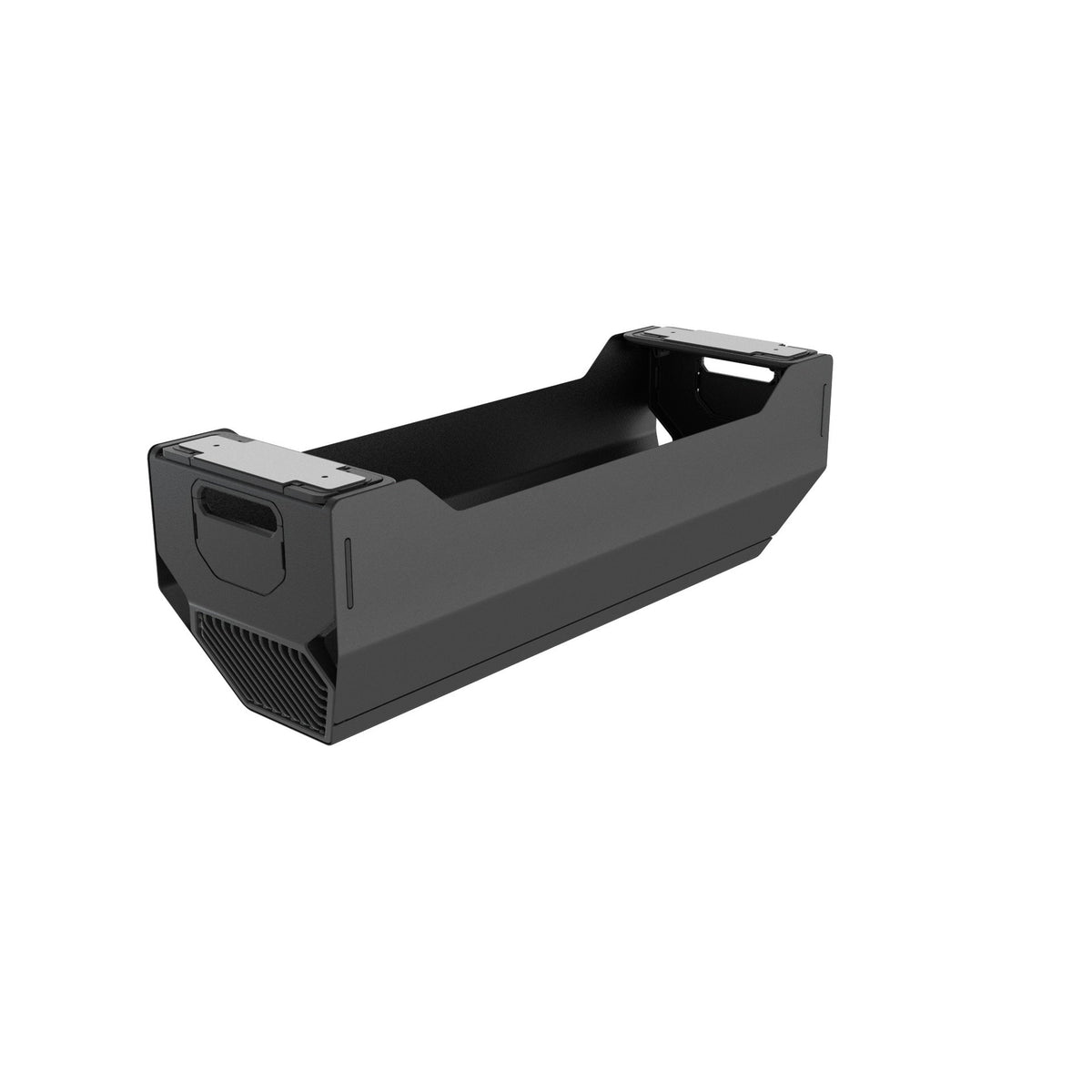 Black Under-Desk Cable Box on a white background