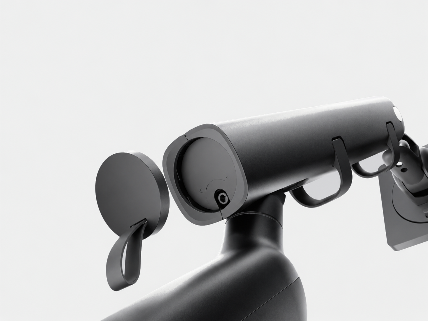 Close view of the M2 MagCover concealing the arm adjustment hardware