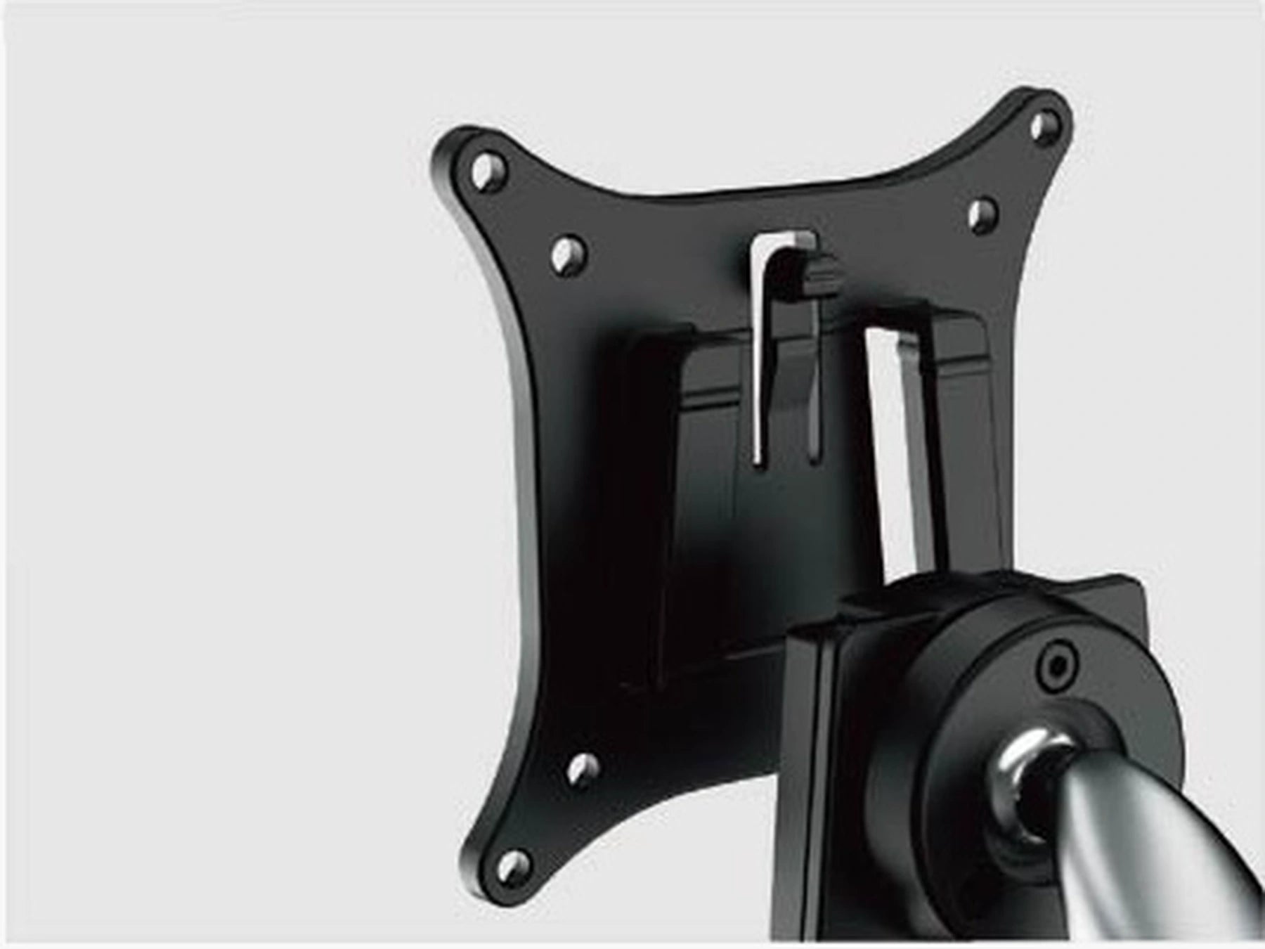 Removable VESA plate attached to the monitor arm head